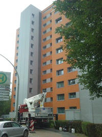 Beschichtungsarbeiten an der Fassade