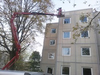 Beschichtungsarbeiten an der Fassade